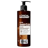 L'Oréal Men Expert XXL 3-in-1 Bartshampoo für Männer, Für Bart, Gesicht und Haar, Beruhigende Bartpflege für Männer gegen Schuppen mit Zedernholzöl, Barber Club, 1 x 400 ml