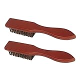 VALICLUD 2 Stück Bartbürste aus Holz für Männer Haarglättbürste für Bart und Haarstyling Tragbar für Reisen Pflege für Bartlängen