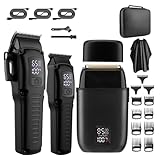 Inkoby Professioneller Haarschneider für Herren, 3-in-1-Set Aus Haarschneider, Bartschneider und Elektrorasierer mit LED-Anzeige