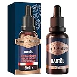 King C. Gillette Männer Bartöl mit Arganöl, Jojobaöl, Avocadoöl, Mandelöl und Macadamia-Samenöl, 30 ml