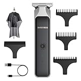 BarberBoss Herren Grooming Kit Professioneller Bartschneider Gesichtshaarschneider USB Wiederaufladbare EdelstahlT-Klinge Männer Detail Trimmer