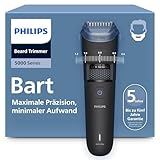 Philips Bartschneider 5000er-Serie – selbstschärfende Metallklingen, 40 Längeneinstellungen, BeardSense-Technologie, Haarkollektor, 100% wasserdicht, Reiseetui, Modell BT5765/15