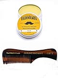 Bartwachs - Moustache Wax +Nagelneuer faltbarer Kamm GB71T in limitierter Auflage. Für alle Arten von Bart - Golden Beards