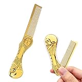 Kamm Bartbürste Bartkamm Toupierkamm Haarkamm Haarbürste Friseur Bart Bürste Kost Comb Kämme Klappkamm Taschenkamm Männer Herren Geschenke Mini Klappbar, Golden
