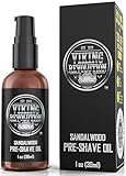 Viking Revolution - Pre Shave Öl für Männer - Bestes Rasieröl mit Sandelholz für Rasierhobel, Rasiermesser - Für die Sanfteste, Reizfreie Rasur - 30 ml