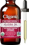 Cliganic Jojobaöl bio 100% rein, 120ml - Jojobaöl bio 100% kaltgepresst - Unraffiniertes hexanfreies Öl für Haare und Gesicht