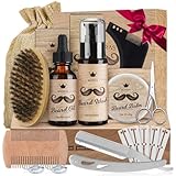 Bledras Bartpflege Set für Männer, 11 in 1 Hochwertig Bart Männergeschenke, Bartshampoo, Bartöl, Bartbalsam, Bartkamm,Bartbürste,Aufbewahrungstasche, Weihnachtsgeschenke für Männer