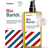 Sapiens Barbershop Bartöl Herren - BIO Bartpflege Öl Cosmos Organic Zertifiziert mit Rizinusöl - Bartöl Wachstum Spendet Feuchtigkeit Bart Conditioner - Beard Oil for men - 50 ml