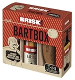 BRISK Bart GESCHENKBOX (limited edition) - Set bestehend aus: 1x 2in1 Bart-Öl 30 ml + 1x 3in1 Bart-Shampoo 200 ml + 1x stylischer Holzkamm, 230 ml