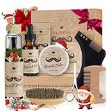 Bartpflege Set für Männer, Bledras 9 in 1 Bartpflege Geschenkset mit Bartshampoo, Bartöl, Bart Balsam, Bart Kamm, Bartbürste, Bartschere, Bartschablonen, Bart Set Geschenke für Männer Weihnachten