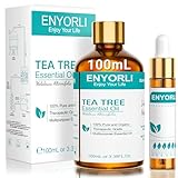 ENYORLI Teebaumöl 100ml Naturrein Tea Tree Oil 100% Reines und Ätherisches Aromatherapieöl Vegan Teebaum Ätherisches Öl für Diffuser,Shampoo, Gesicht,Haut, Nagel