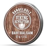 Viking Revolution - Bart Balsam mit Sandelholzduft & Argan- & Jojobaöl - Bartwachs - Stylt, Stärkt & Macht Bärte & Schnurrbärte Weich - Geschenke Für Männer- Sandelholz - 57 g