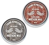 Viking Revolution Schnurrbart Wachs, 2er-Pack - Bart- & Moustache Wax für Männer - Starker Halt Hilft beim Bändigen & Stylen (Zitrus & Sandelholz, 2er-Pack)