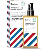 Bartöl Herren Bio Sapiens Barbershop - Natürliche Bartpflege Öl Cosmos Organic zertifiziert mit Rizinusöl - Spendet Feuchtigkeit, macht den Bart weich und fördert das Wachstum - Beard Oil for men