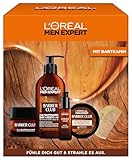 L'Oréal Men Expert Barber-Geschenk-Set für Männer, Geschenkset mit Bartshampoo, Bartbalsam, Bartöl, Pomade & Bartkamm, Barber Club, 1 x 30 ml, 1 x 200 ml, 1 x 75ml, 1 x 50ml