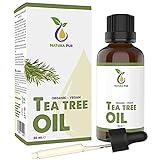 Teebaumöl BIO 50ml mit Pipette - 100% naturreines ätherisches Öl aus Australien, vegan - zur Anwendung auf unreiner Haut, Hautentzündungen, Anti Pickel, Akne sowie Warzen und Pilzen - Diffuser Öl
