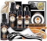 Geschenke für Männer,Bartpflege Set für Männer,Bartwuchs Pflegeset mit Bartshampoo, Conditioner,Bartöl,Balsam,Bartroller,Bartkamm,Männer Geschenke Weihnachten,Geschenk Weihnachtsgeschenke für Männer