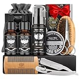 Bartpflege Set für Männer Alles-in-1: Bart Geschenke Geburtstagsgeschenk Weihnachtsgeschenke für Männer mit 40ML Bartöl, Bartbürste, Bartshampoo, Bartbalsam, Bartkamm & Rasiermesser, Männergeschenk