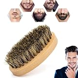 MagiSel Bartbürste für Männer, Beard Brush mit Wildschweinborsten, Bartkamm, Perfektes Bartpflegewerkzeug, Gelb, für alle Barttypen, Unisex, Erwachsene