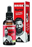 BRISK Bartöl für Männer, 50 ml, Bartpflege mit Teebaumöl, zieht schnell ein, für gepflegte Haut & weiche Barthaare, fettet nicht, Gesichtspflege für Herren