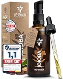 Heldengrün® BIO Jojobaöl [100% NATURREIN] Gesichtsöl - Dermatologisch getestet - Jojobaöl Haare - Kaltgepresst & unraffiniert - Intensivpflege für Gesicht, Körper & Haare