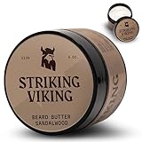 Striking Viking Bart Butter für Herren – 4 oz, natürlicher Halt, Sandelholzduft – Nicht fettende, feuchtigkeitsspendende Bartpflege Bartcreme mit Sheabutter – Hält Gesichtshaar frisch & gepflegt