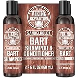 Viking Revolution - Bartshampoo & Conditioner Set - Erweicht, Glättet & Stärkt den Bartwuchs - Bartshampoo Für Männer - Sandelholzduft - Geschenke Für Männer - 2 x 150 ml