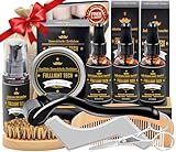 Bartpflege Set für Männer,Bart Set Geschenk Herren mit Bartroller, Bartshampoo, Bartöl, Bart Balsam, Bartkamm, Bartbürste,Bartschere,Bartschablonen,Papa Geschenk für Männer Weihnachten Geburtstag